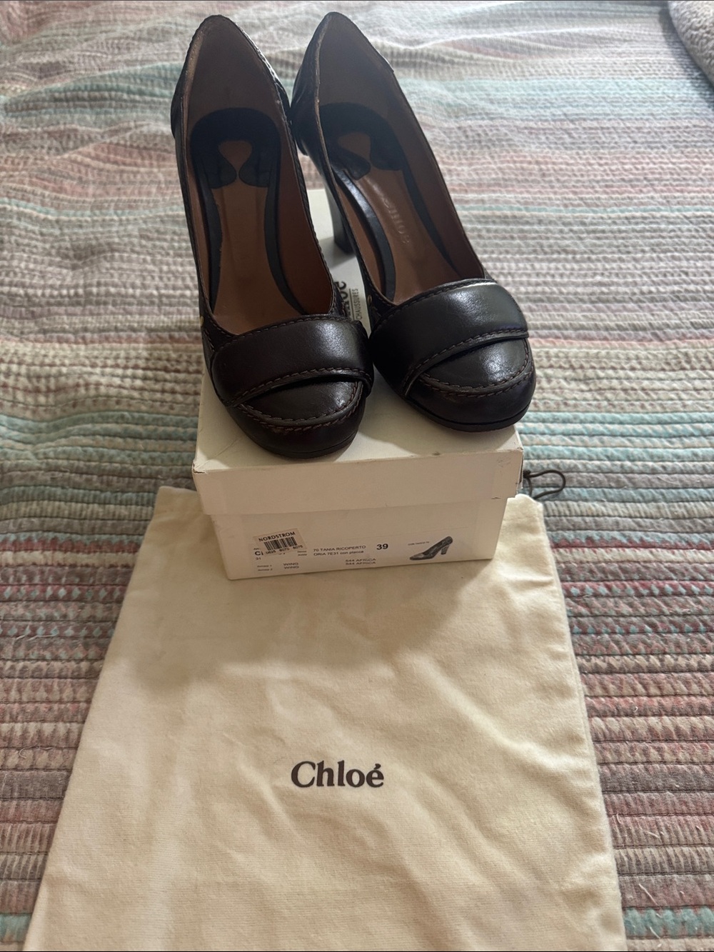 Chloé Dark Brown Leather Heels